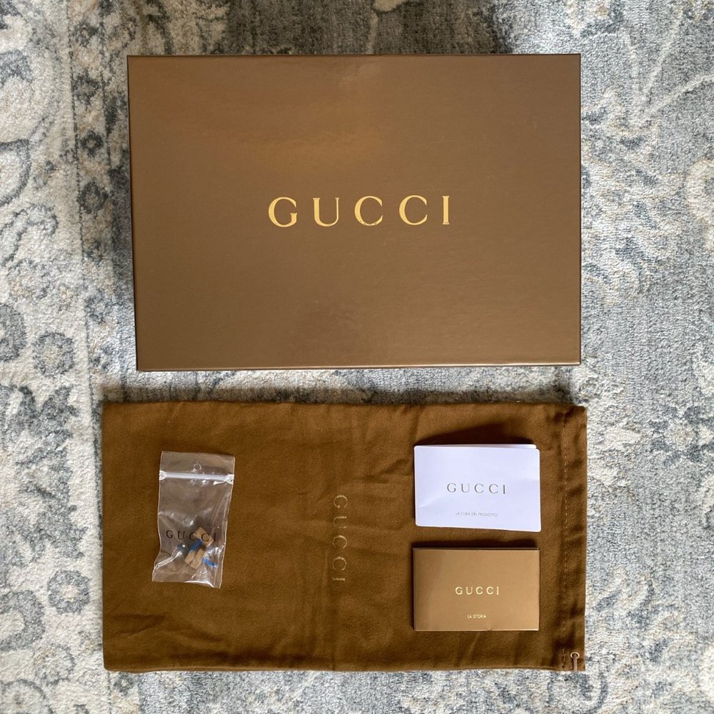 Authentic Gucci Silver Monogram Peep Toe Heels - image 4